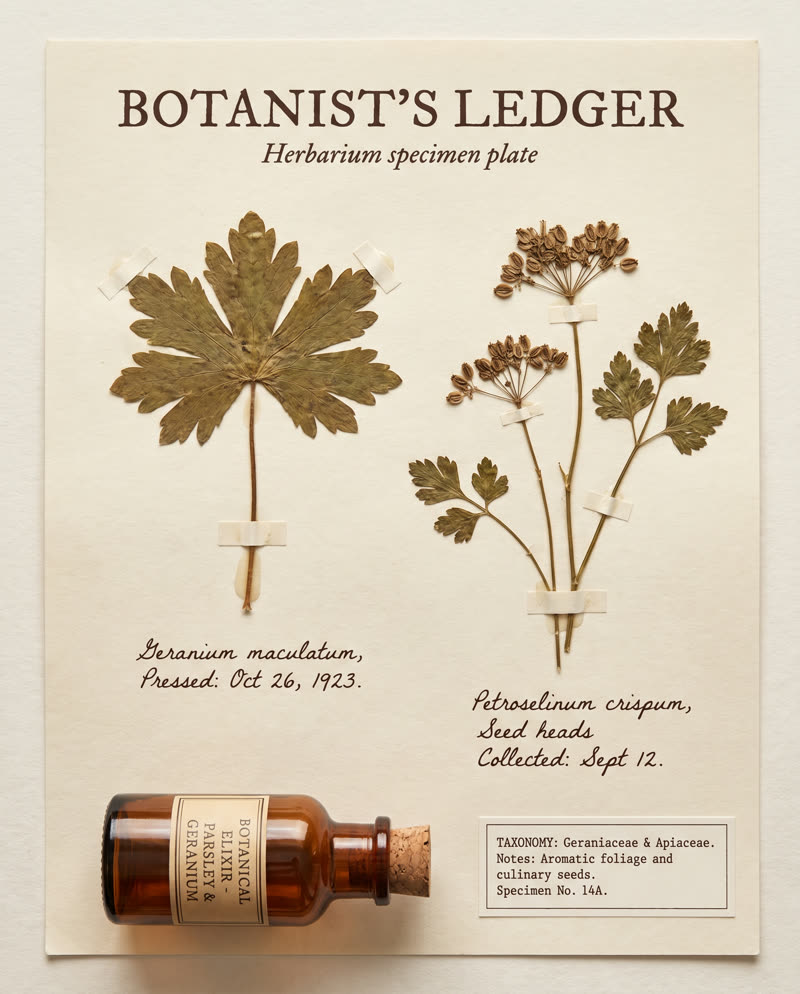 Botanist's Ledger; a direction I rendered for real for Aesop