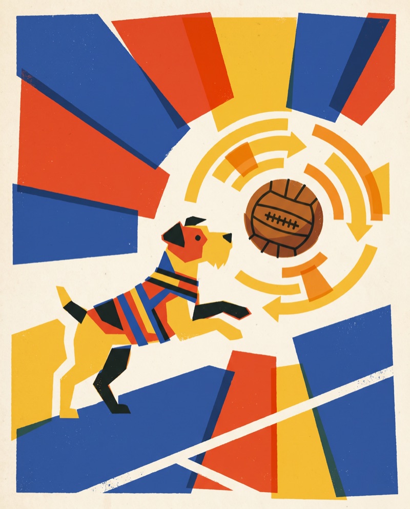 A direction I sketched for Matchday Mutts: Retro poster
